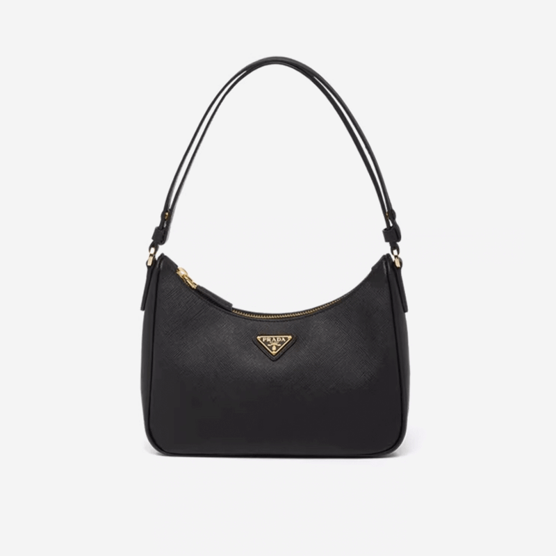 PRADA/Prada [Qixi gift] Women Saffiano leather mini Hobo handbag armpit bag black